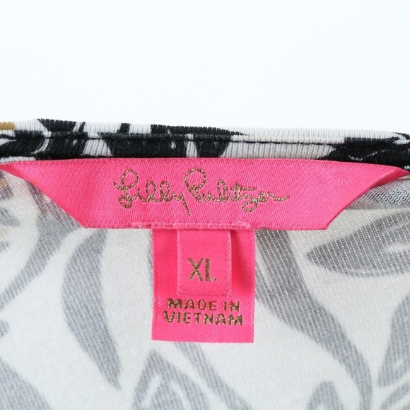 Lilly Pulitzer Black and Gold Floral Long Sleeve Dress - Picture 11 of 13